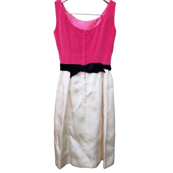 Vintage Betty Lane XSmall Dress Pink Velvet Scoop Neck Cocktail Sheath - Picture 4 of 6